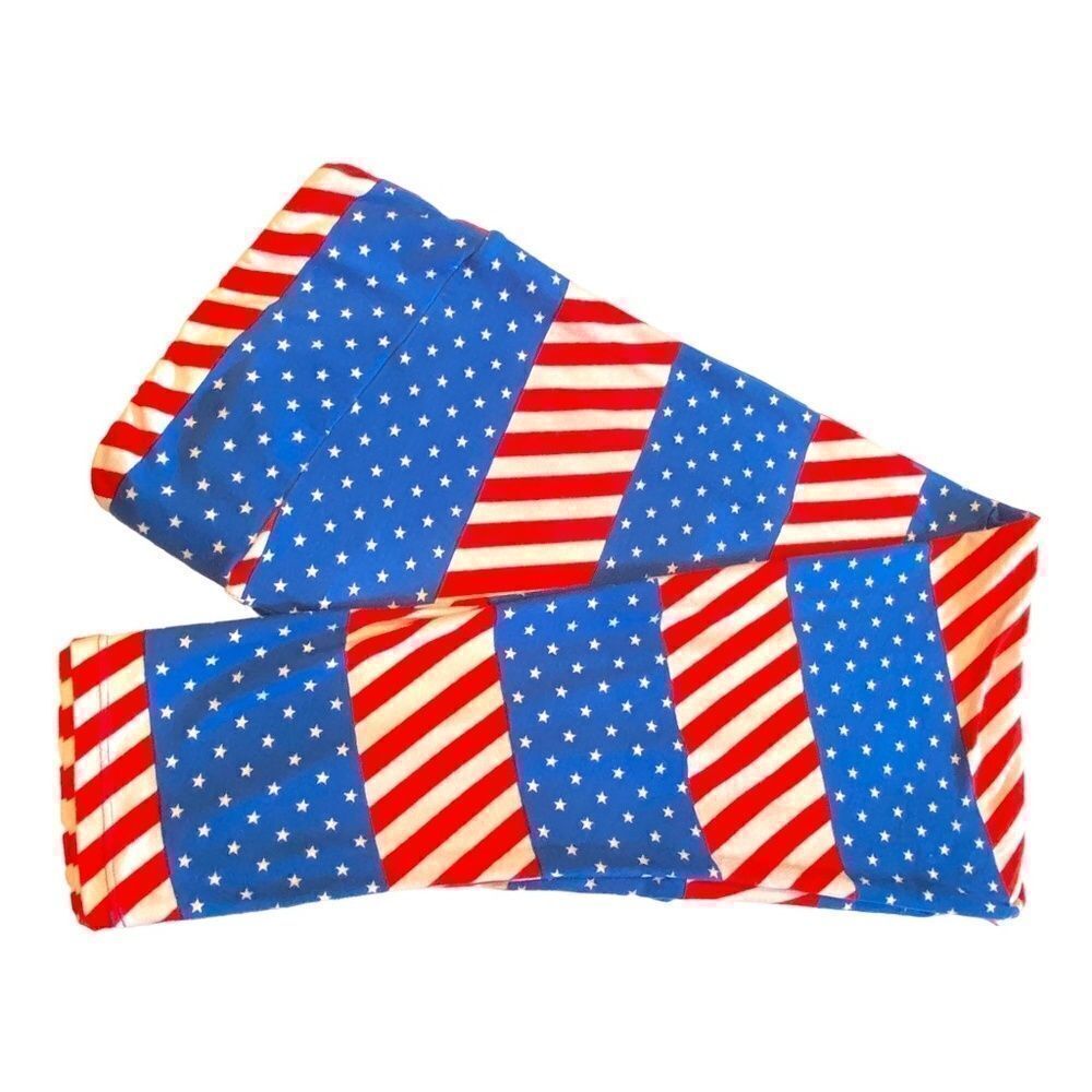 1083 LuLaRoe Size T & C Leggings Red Blue Stars And Stripes Flag Print N…